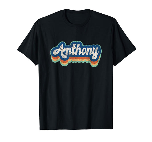 Anthony First Name 70S 80S T-Shirt - Custom Art Print Men Women - T-Shirt, Sweatshirt, Hoodie