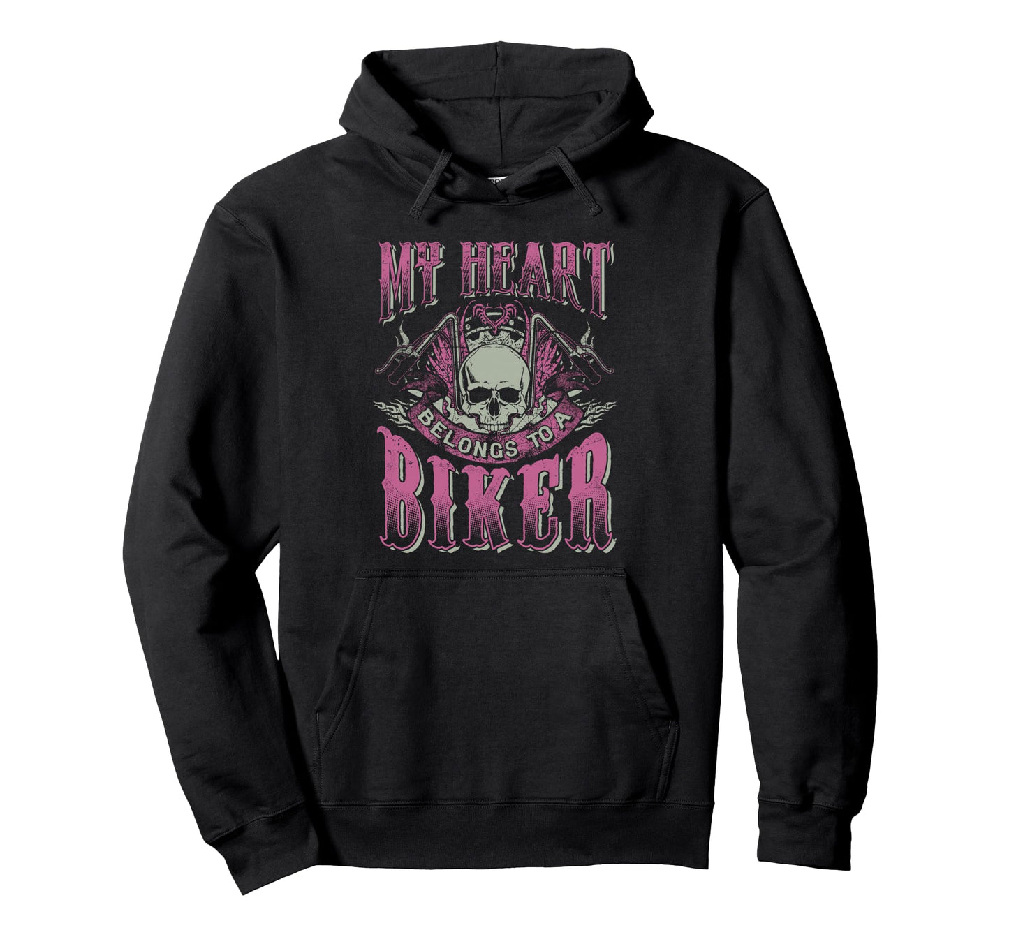 Motorcycle My Heart Belongs To Biker Hoodie - Minimalist Print Men Women - T-Shirt, Sweatshirt, Hoodie