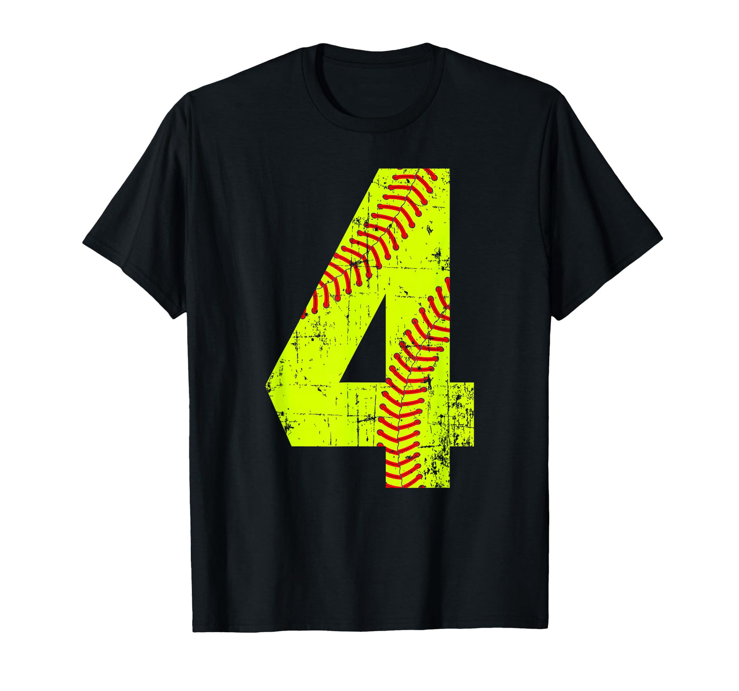 Softball 4 Jersey Number T-Shirt - Casual Everyday Wear Men Women - T-Shirt, Sweatshirt, Hoodie