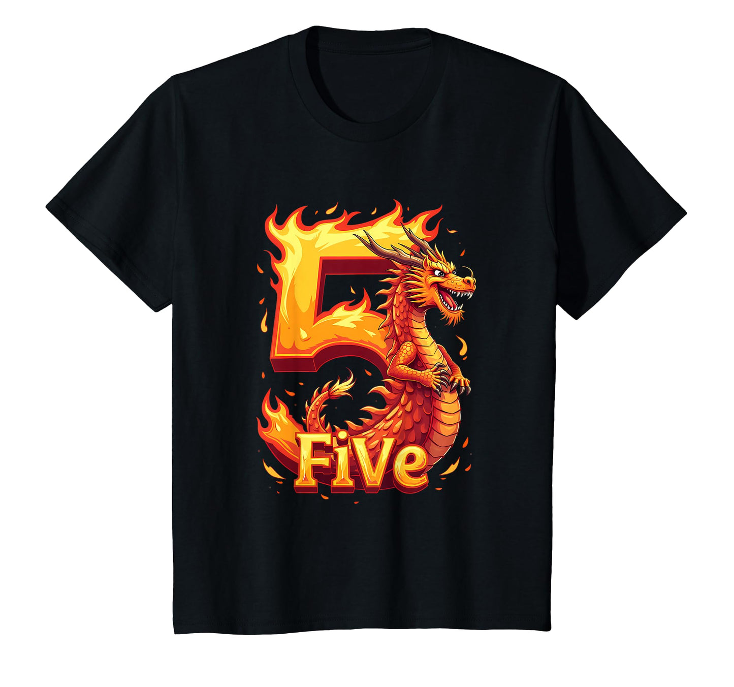 Turning 5 Years Old Birthday Dragon T-Shirt - Novelty Apparel Men Women - T-Shirt, Sweatshirt, Hoodie