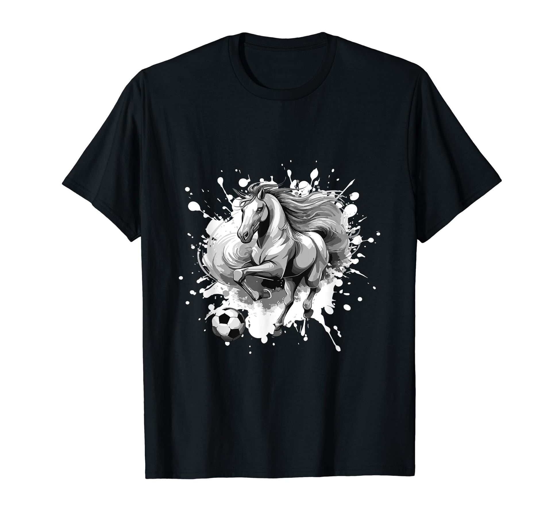 Horse Playing Soccer Animal Soccer T-Shirt - Fun Novelty Design for Adults - T-Shirt, Sweatshirt, Hoodie