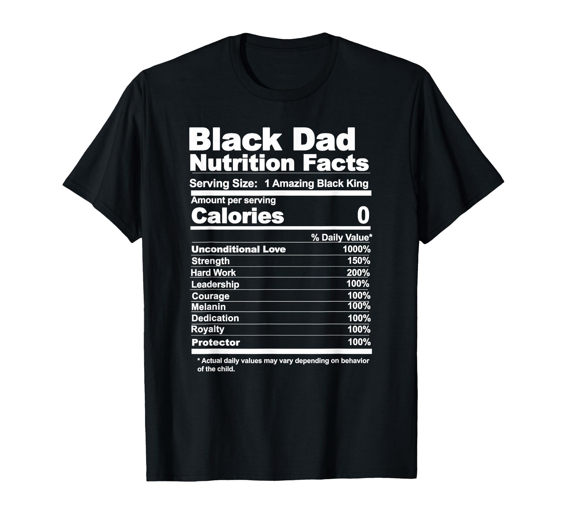 Black Dad Nutrition Facts T-Shirt - Novelty Apparel Men Women - T-Shirt, Sweatshirt, Hoodie
