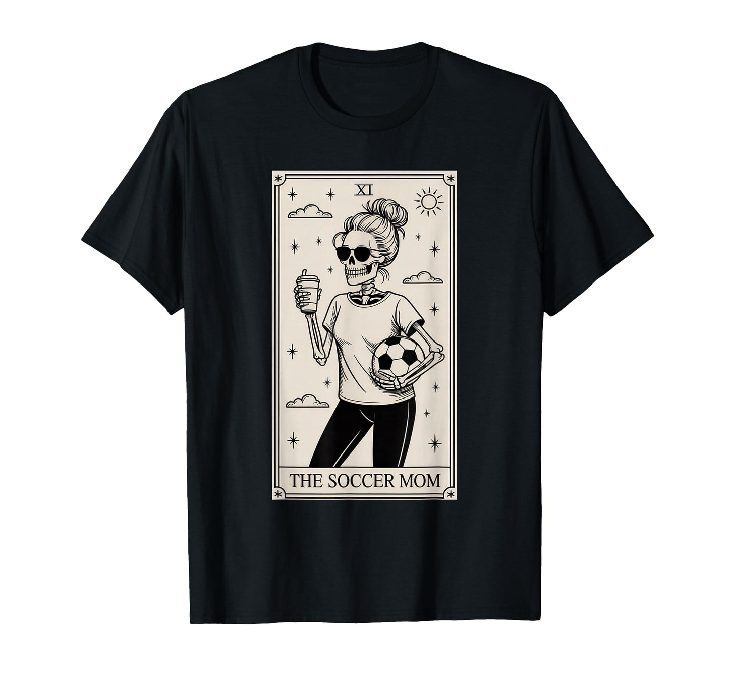 Soccer Mom Skeleton Tarot Card T-Shirt - Trendy Graphic Unisex - T-Shirt, Sweatshirt, Hoodie