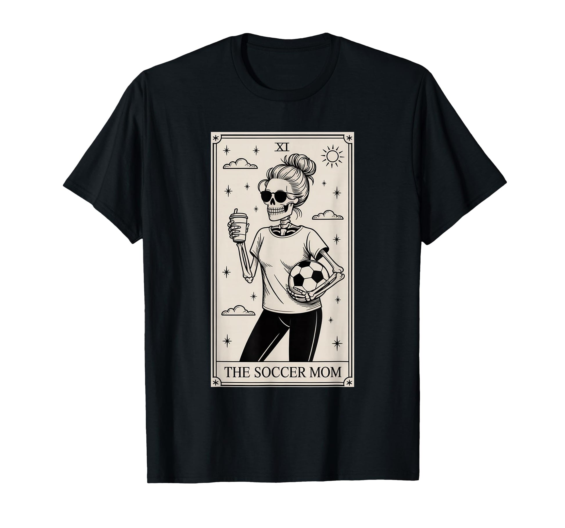 Soccer Mom Skeleton Tarot Card T-Shirt - Trendy Graphic Unisex - T-Shirt, Sweatshirt, Hoodie
