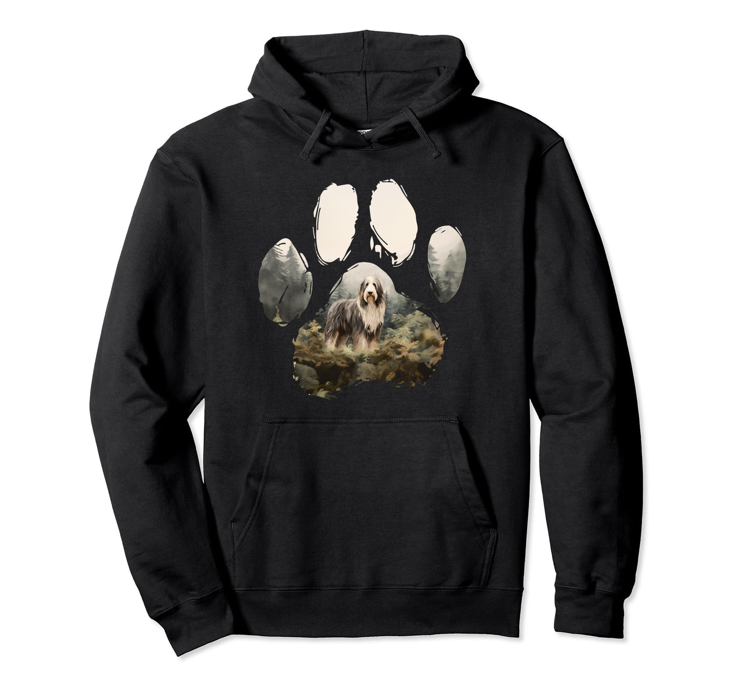 Bearded Collie Mountain Paw Dog Mom Dad Hoodie - Trendy Graphic for Adults - T-Shirt, Sweatshirt, Hoodie