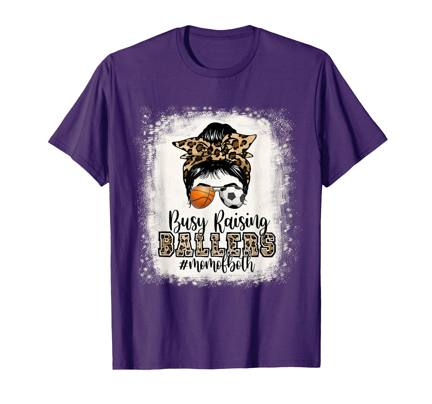 Busy Raising Ballers Mom Both Basketball T-Shirt - Graphic Print Unisex - T-Shirt, Sweatshirt, Hoodie