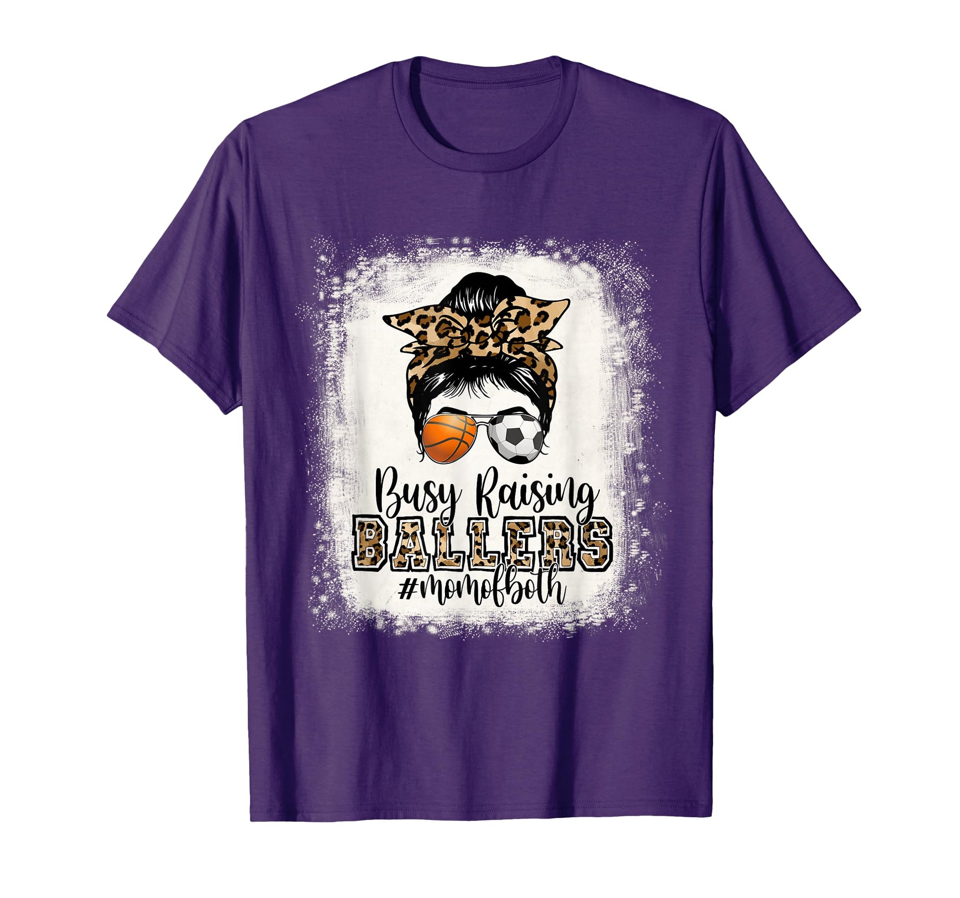 Busy Raising Ballers Mom Both Basketball T-Shirt - Graphic Print Unisex - T-Shirt, Sweatshirt, Hoodie