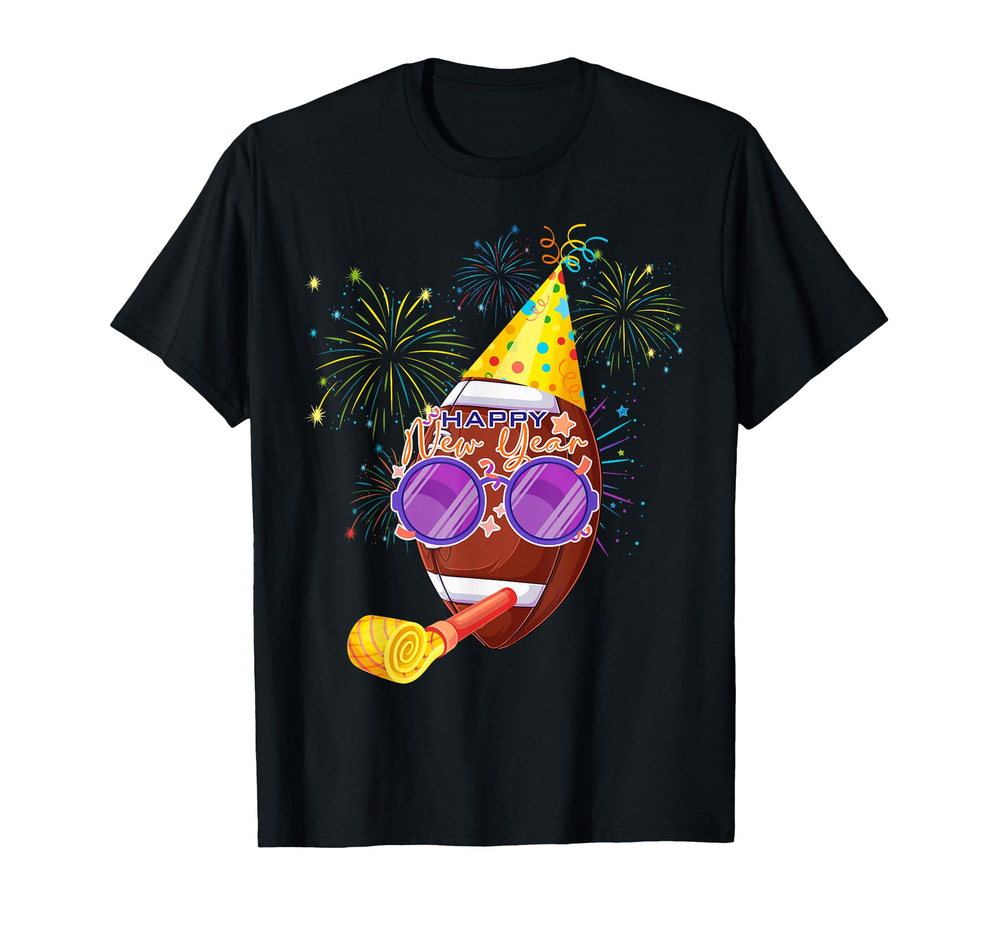 Happy New Year 2026 Football Party Hat New T-Shirt - Trendy Graphic Unisex - T-Shirt, Sweatshirt, Hoodie