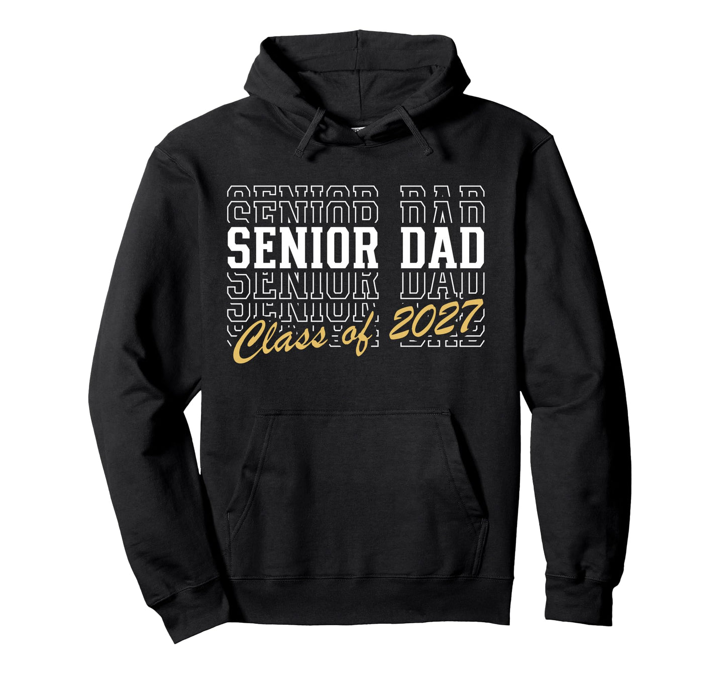 Senior Dad Class 2027 Striped Graduate Hoodie - Fun Novelty Design Unisex - T-Shirt, Sweatshirt, Hoodie