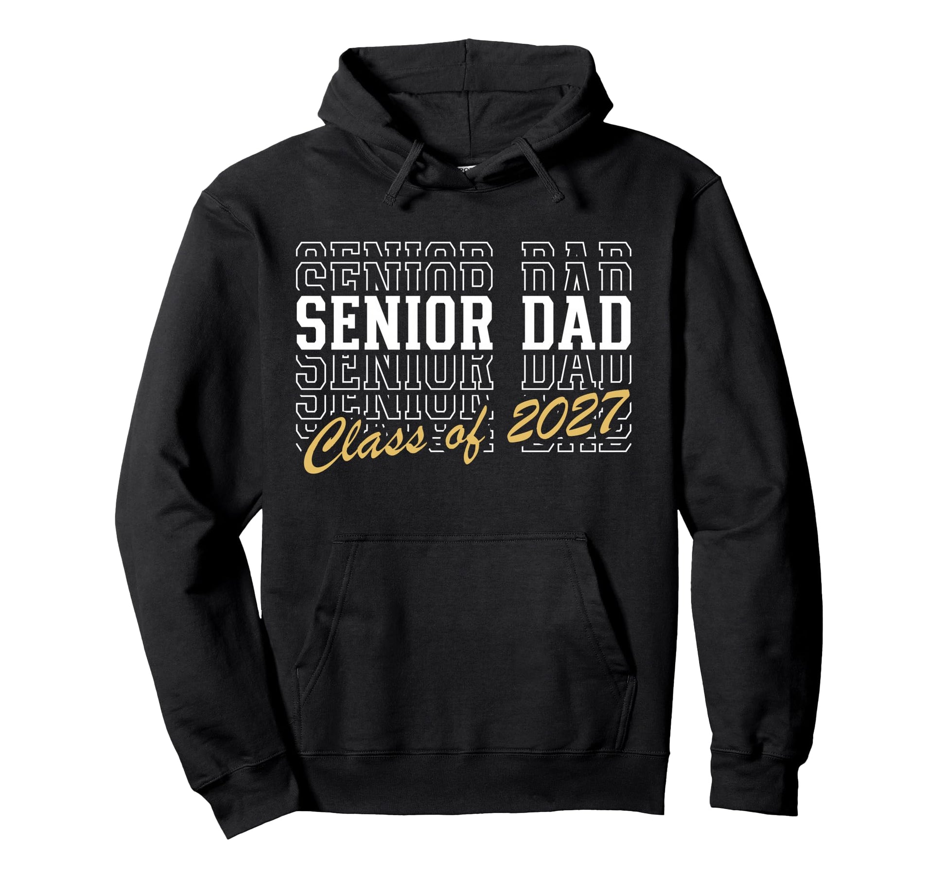 Senior Dad Class 2027 Striped Graduate Hoodie - Fun Novelty Design Unisex - T-Shirt, Sweatshirt, Hoodie