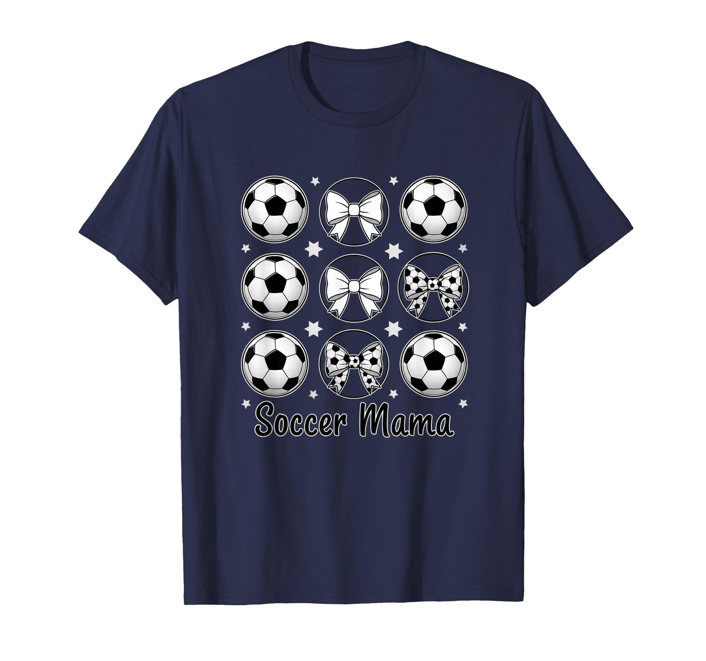 Soccer Mama Mom Soccer Mom Bow T-Shirt - Casual Everyday Wear for Adults - T-Shirt, Sweatshirt, Hoodie