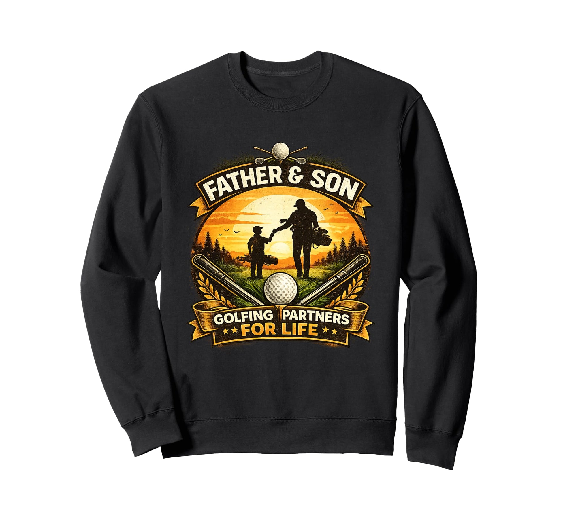 Father Son Golfing Partners Life Sweatshirt - Custom Art Print Unisex - T-Shirt, Sweatshirt, Hoodie
