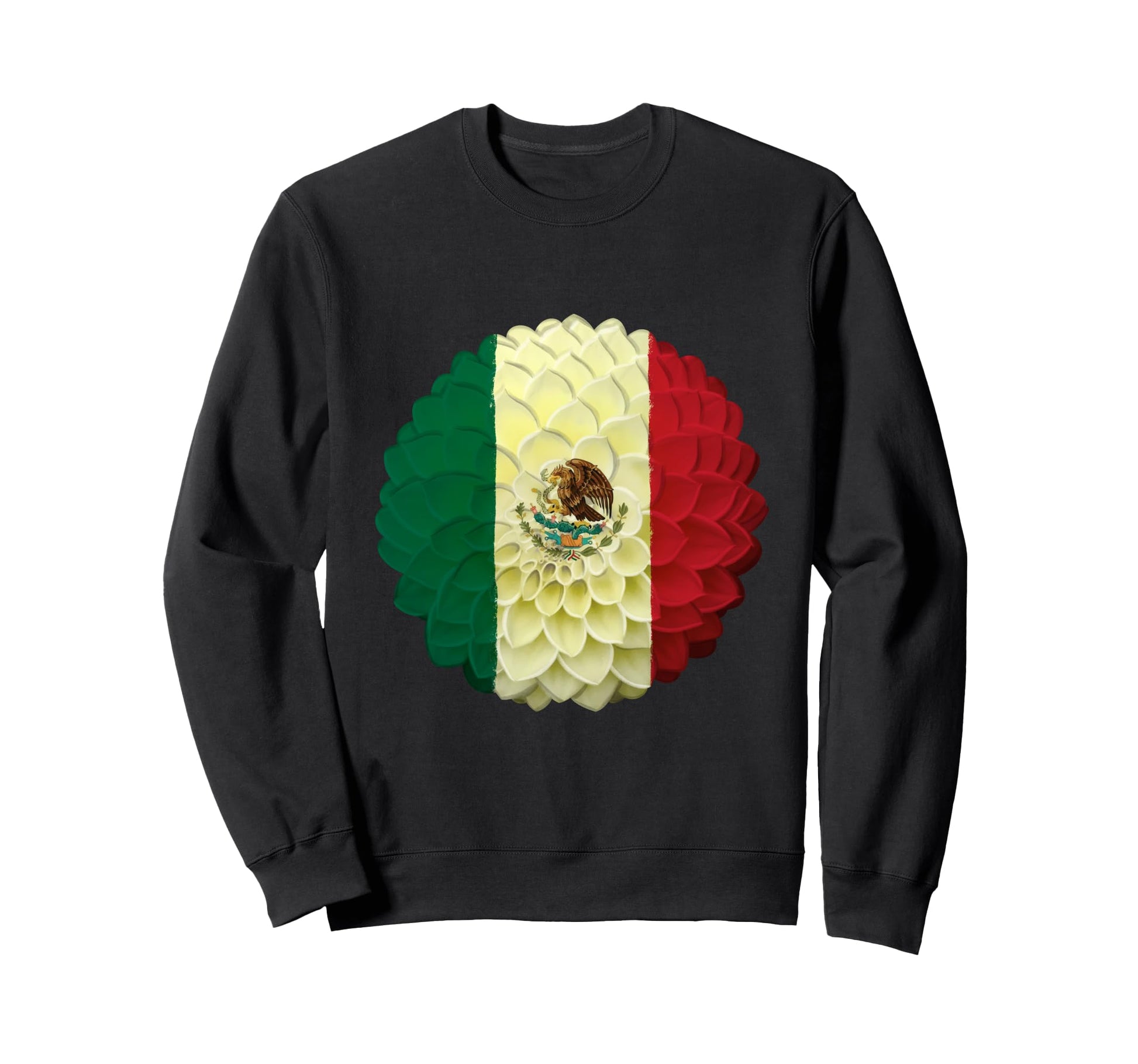 Mexico Flag Dahlia National Flower Sweatshirt - Custom Art Print Unisex - T-Shirt, Sweatshirt, Hoodie