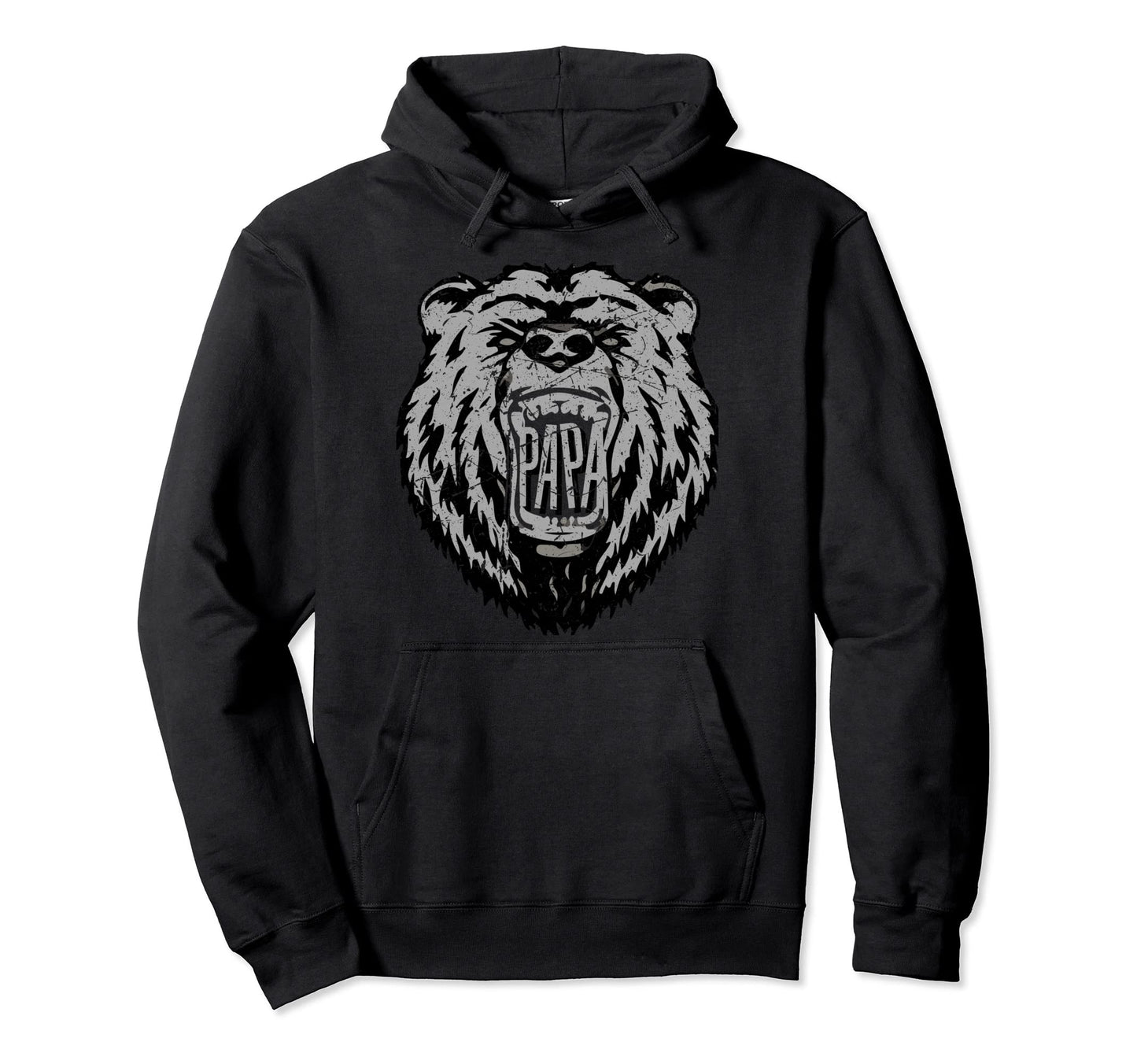 Worn Mens Papa Bear Mouth Fathers Day Dad Hoodie - Minimalist Print Unisex - T-Shirt, Sweatshirt, Hoodie