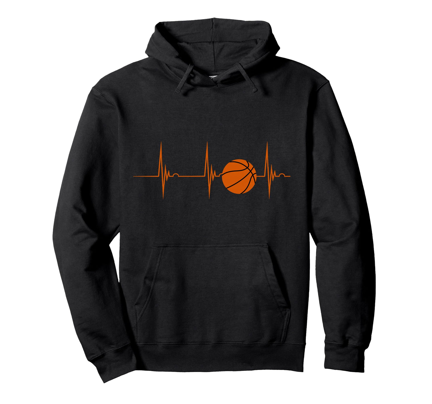 Basketball Ball Sport Heartbeat Ecg Hoodie - Custom Art Print Men Women - T-Shirt, Sweatshirt, Hoodie
