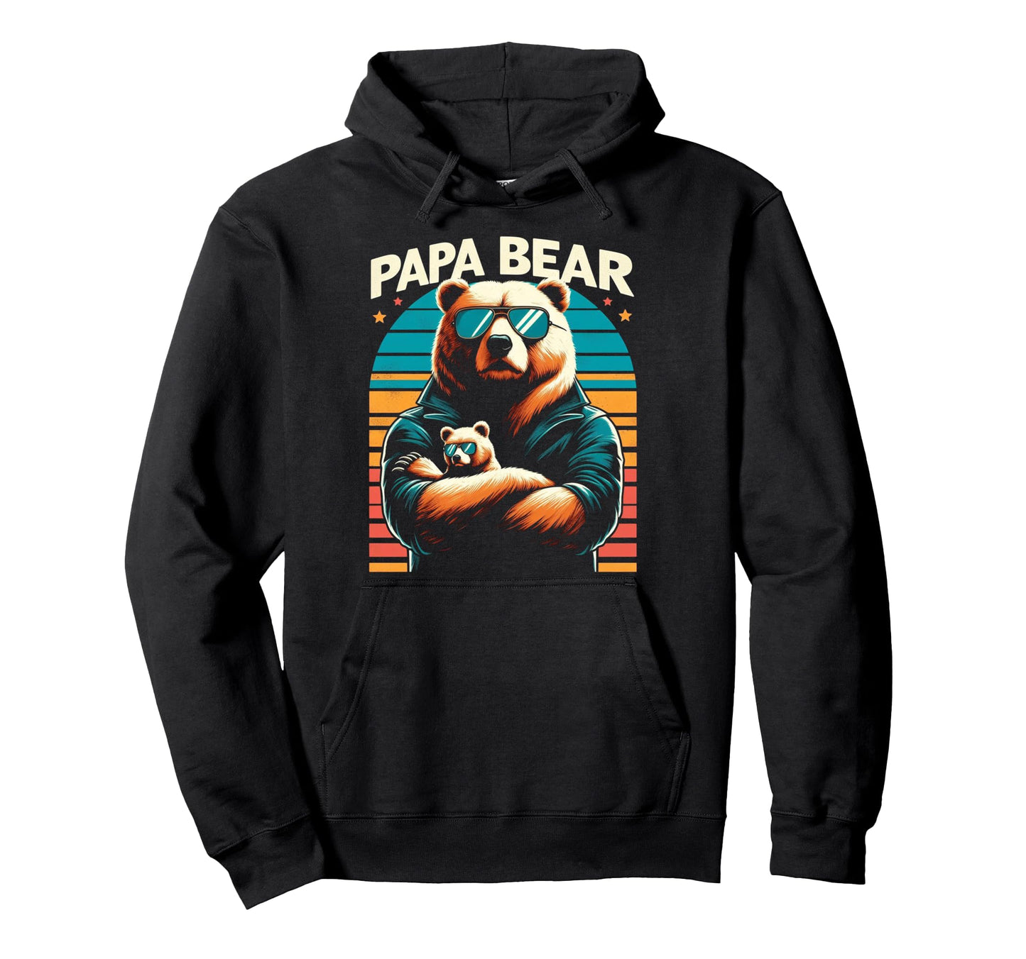 Papa Bear Funny Bears Animal Lover Dad Hoodie - Minimalist Print Men Women - T-Shirt, Sweatshirt, Hoodie