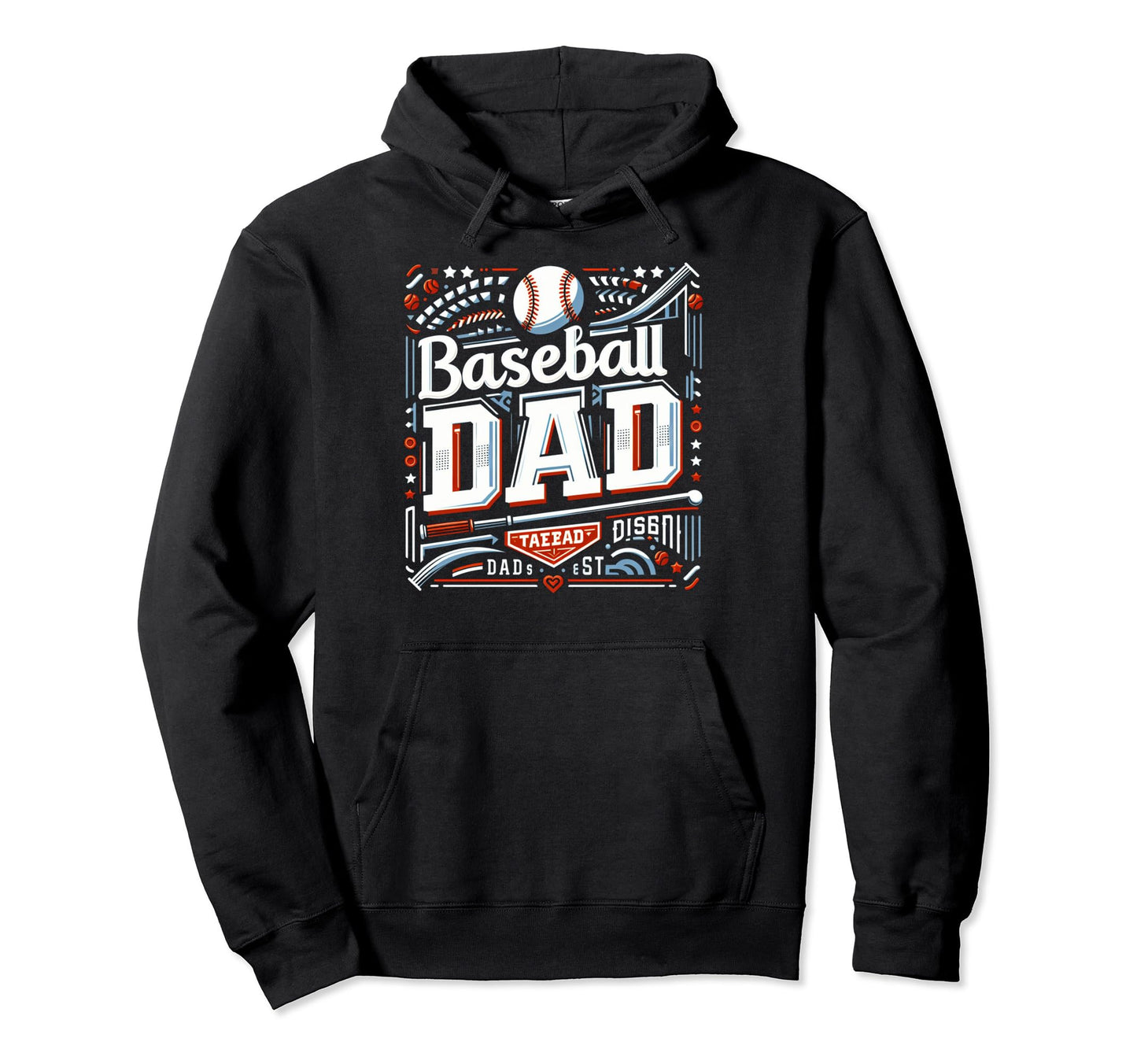 Baseball Dad Fathers Day Hoodie - Minimalist Print for Adults - T-Shirt, Sweatshirt, Hoodie