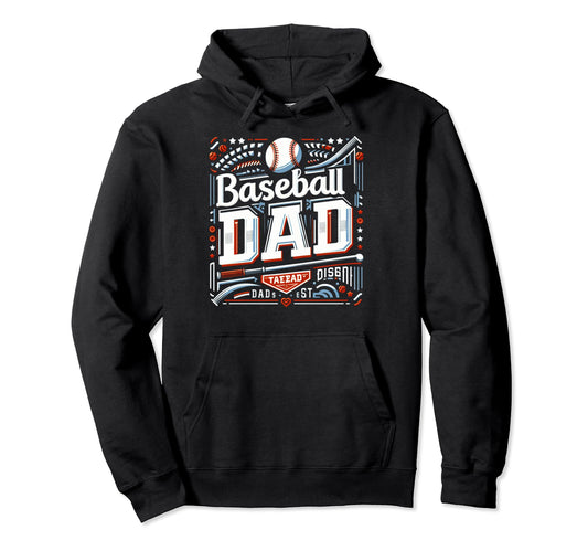 Baseball Dad Fathers Day Hoodie - Minimalist Print for Adults - T-Shirt, Sweatshirt, Hoodie