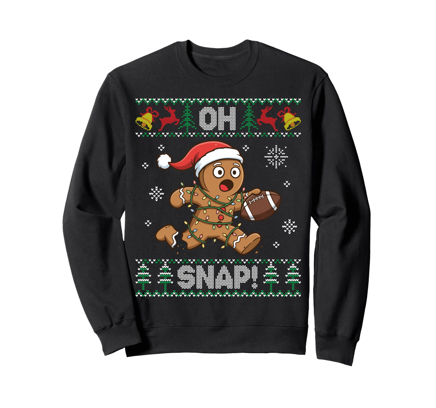 Gingerbread Football Cookie Sweatshirt - Casual Everyday Wear for Adults - T-Shirt, Sweatshirt, Hoodie