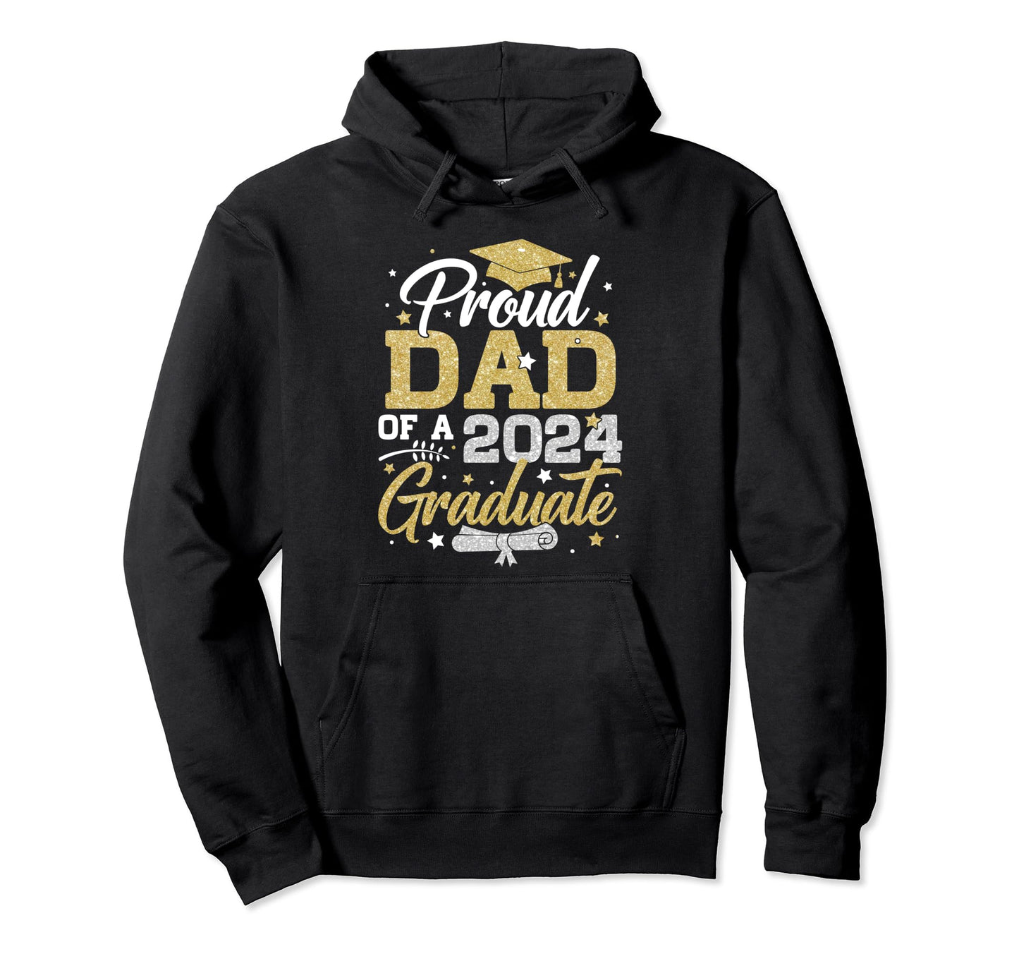 Proud Dad Class 2024 Graduate Senior Hoodie - Graphic Print Men Women - T-Shirt, Sweatshirt, Hoodie