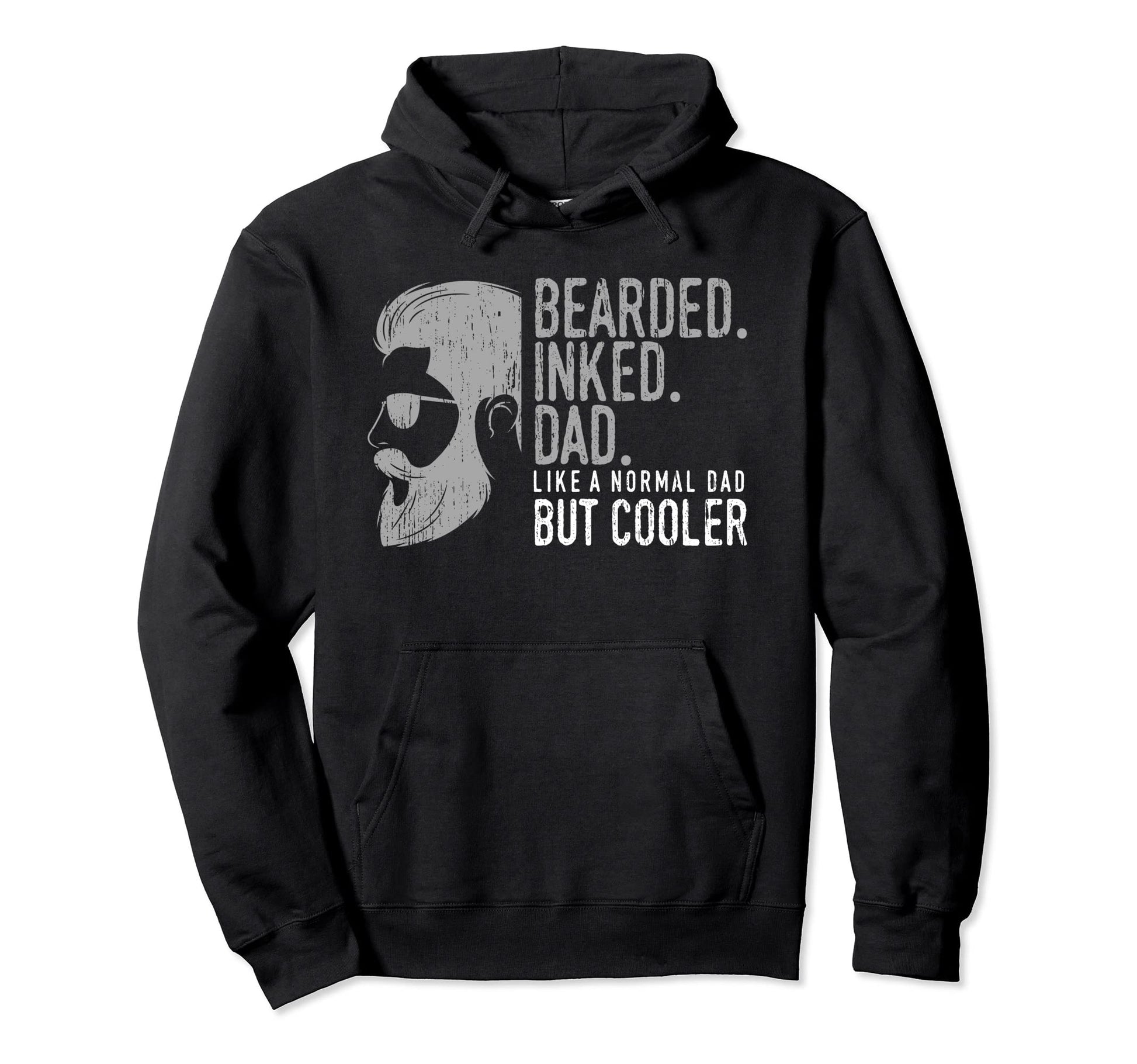 Bearded Inked Dad Funny Beards And Hoodie - Graphic Print Men Women - T-Shirt, Sweatshirt, Hoodie