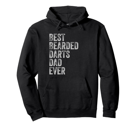 Best Bearded Darts Dad Fathers Day Hoodie - Minimalist Print Men Women - T-Shirt, Sweatshirt, Hoodie