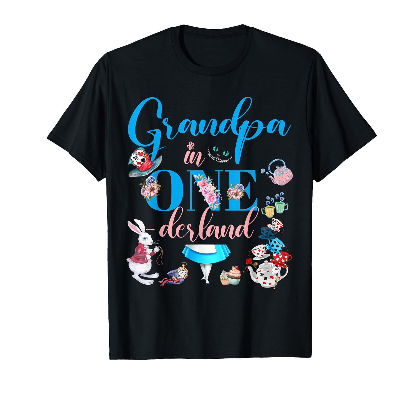 Alice Onederland Family Grandpa Birthday T-Shirt - Unique Graphic Unisex - T-Shirt, Sweatshirt, Hoodie