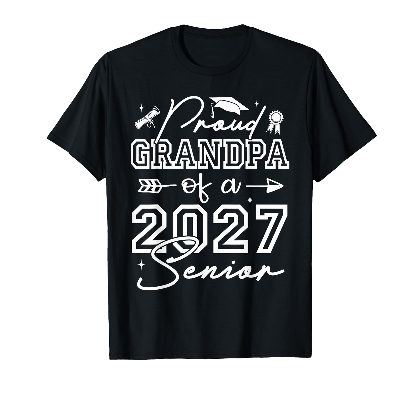 Senior Grandpa Proud Grandpa 2027 T-Shirt - Minimalist Print Men Women - T-Shirt, Sweatshirt, Hoodie