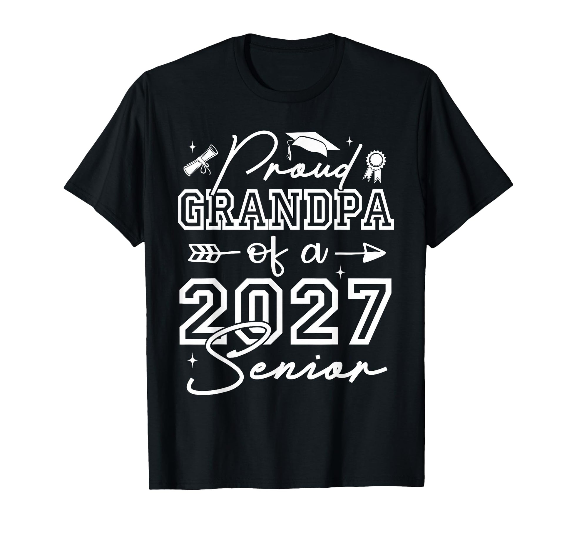 Senior Grandpa Proud Grandpa 2027 T-Shirt - Minimalist Print Men Women - T-Shirt, Sweatshirt, Hoodie