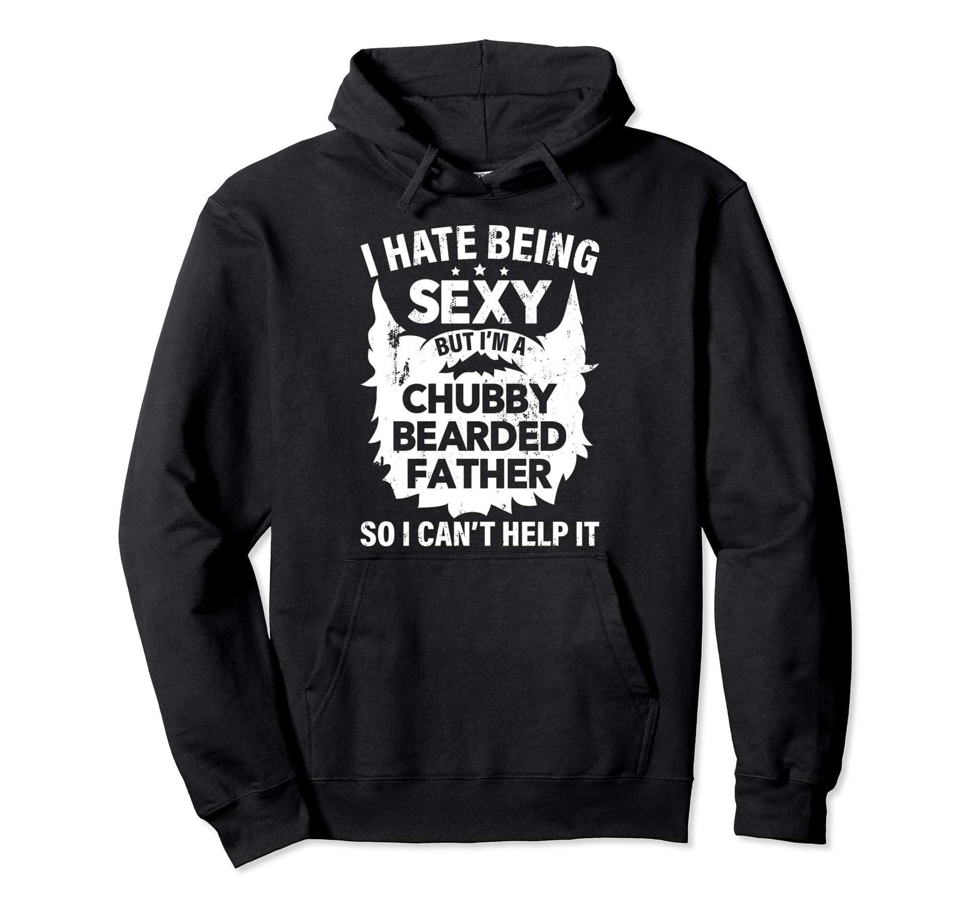 Chubby Bearded Father Funny Dad Beads Hoodie - Streetwear Style for Adults - T-Shirt, Sweatshirt, Hoodie