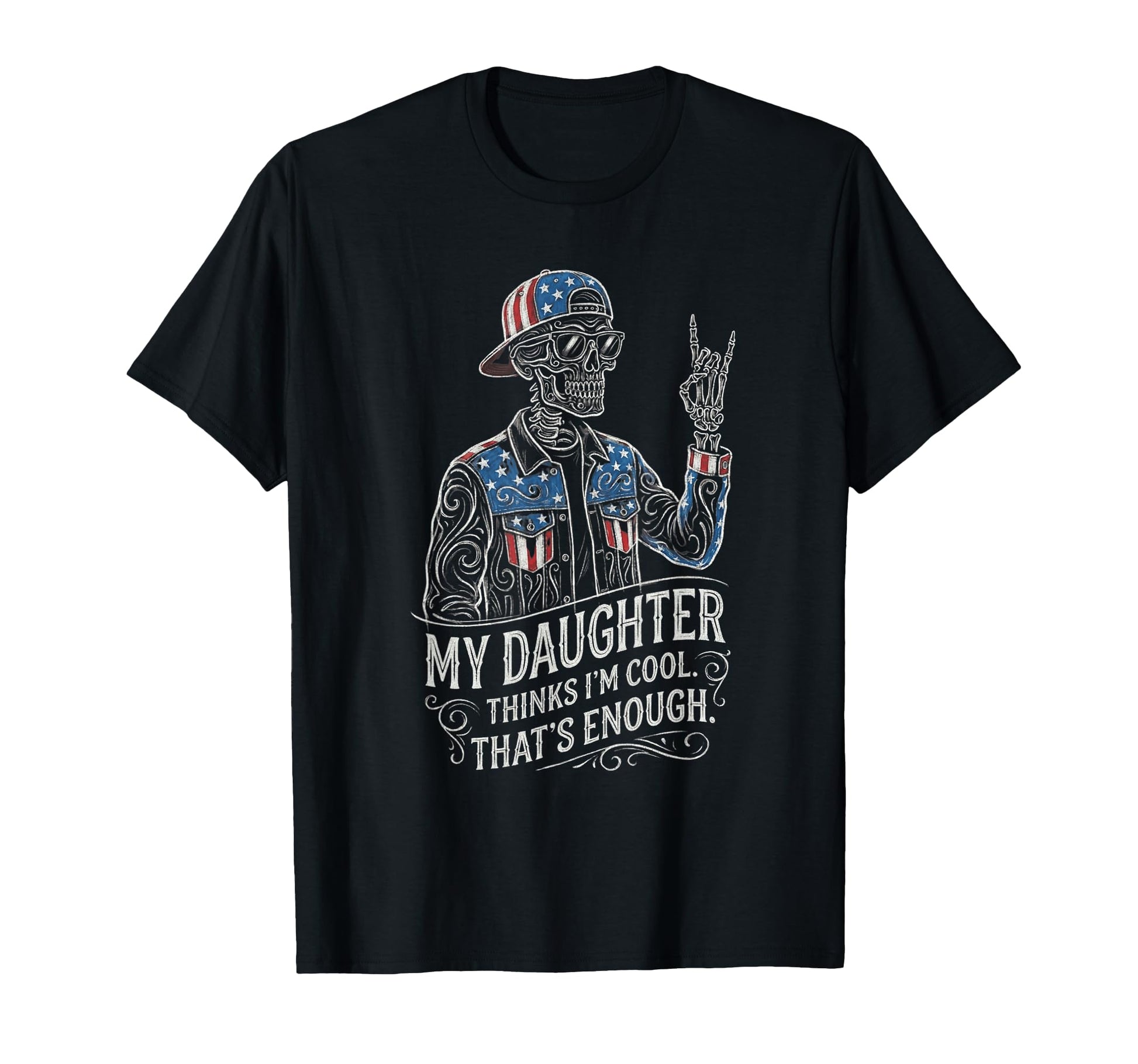 Skeleton Dad Daughter Matching Funny T-Shirt - Casual Everyday Wear Unisex - T-Shirt, Sweatshirt, Hoodie