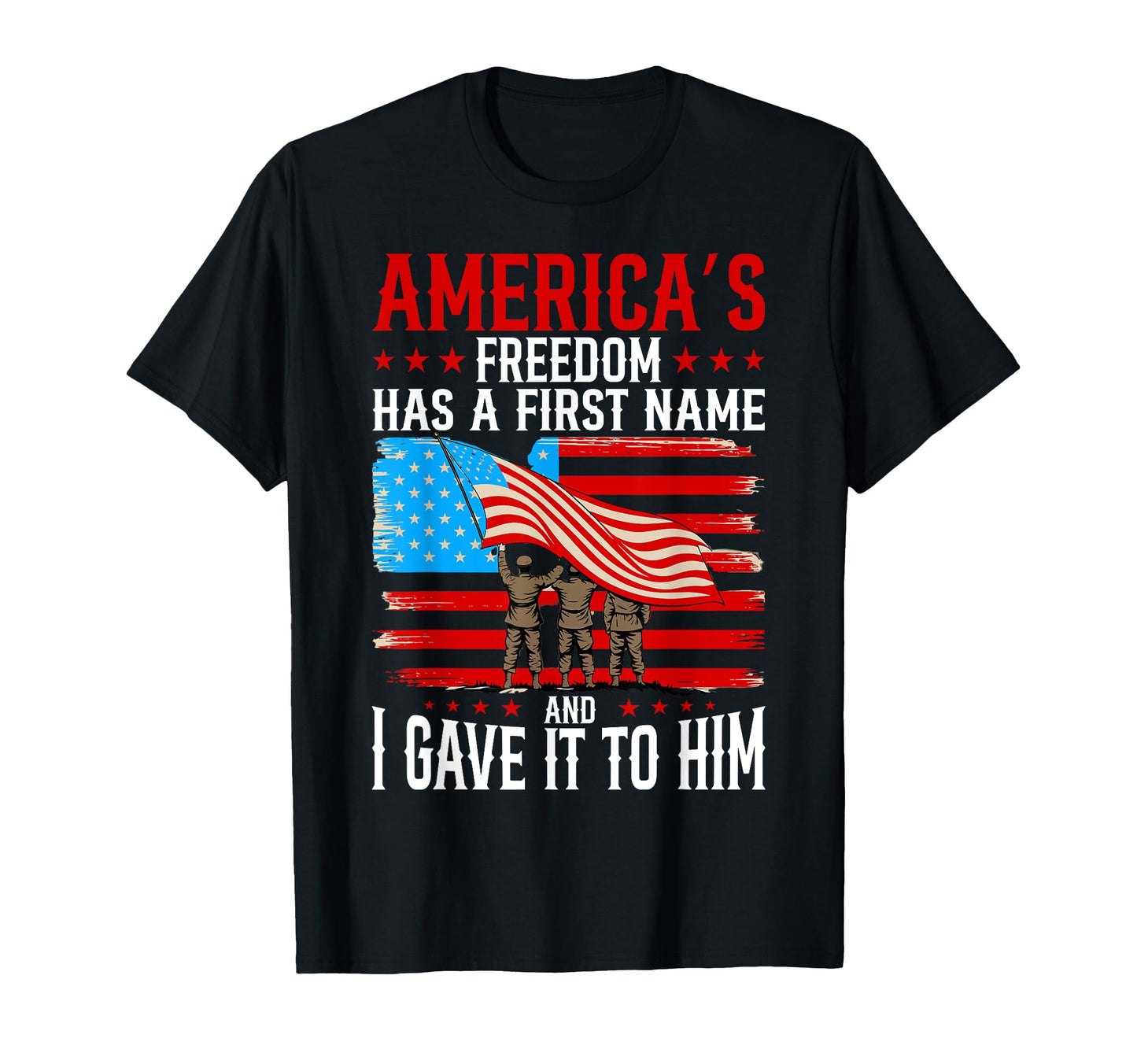 Proud Military Dad American Usa Flag T-Shirt - Graphic Print for Adults - T-Shirt, Sweatshirt, Hoodie