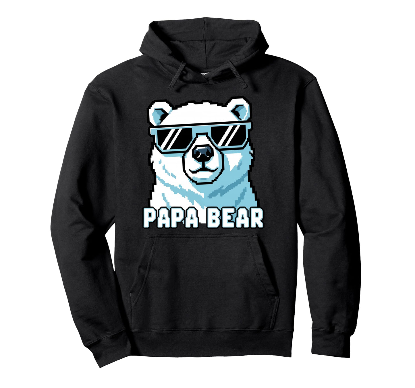 Papa Bear Pixel Art Sunglasses Hoodie - Casual Everyday Wear for Adults - T-Shirt, Sweatshirt, Hoodie