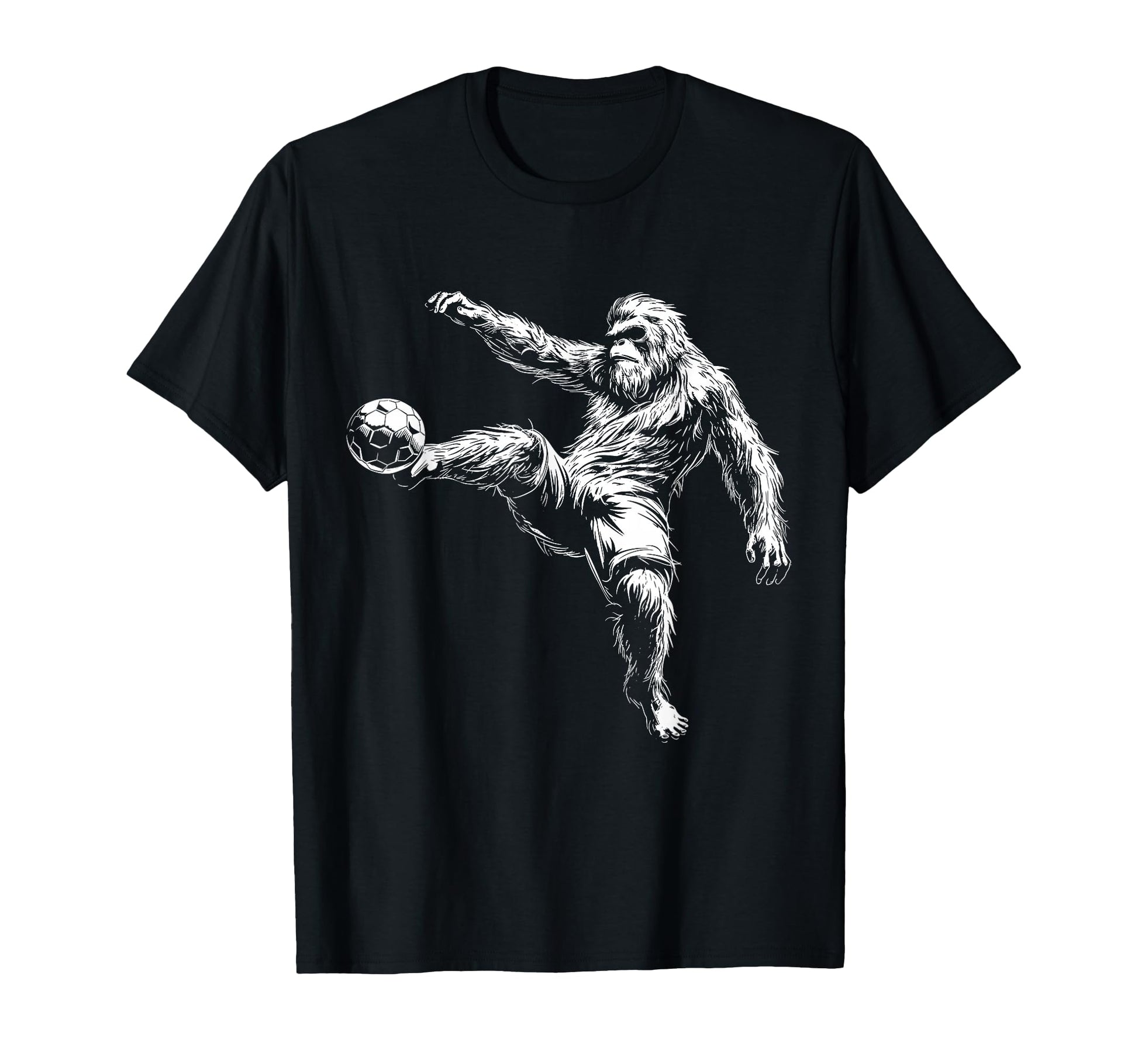 Soccer Bigfoot Sasquatch Funny T-Shirt - Fun Novelty Design for Adults - T-Shirt, Sweatshirt, Hoodie