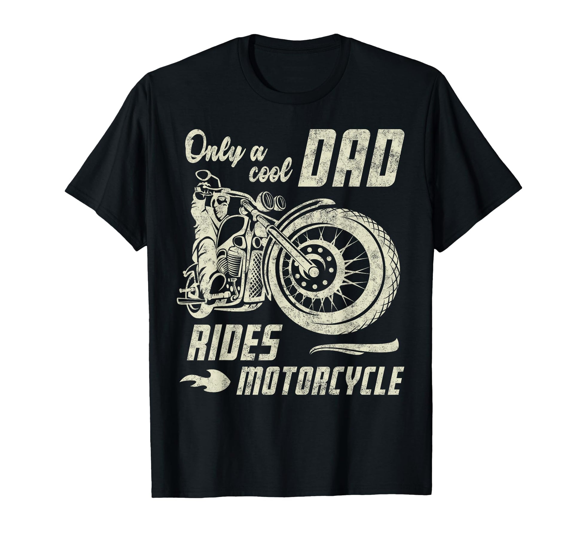 Only Dad Rides Motorcycle Fathers T-Shirt - Aesthetic Graphic Men Women - T-Shirt, Sweatshirt, Hoodie