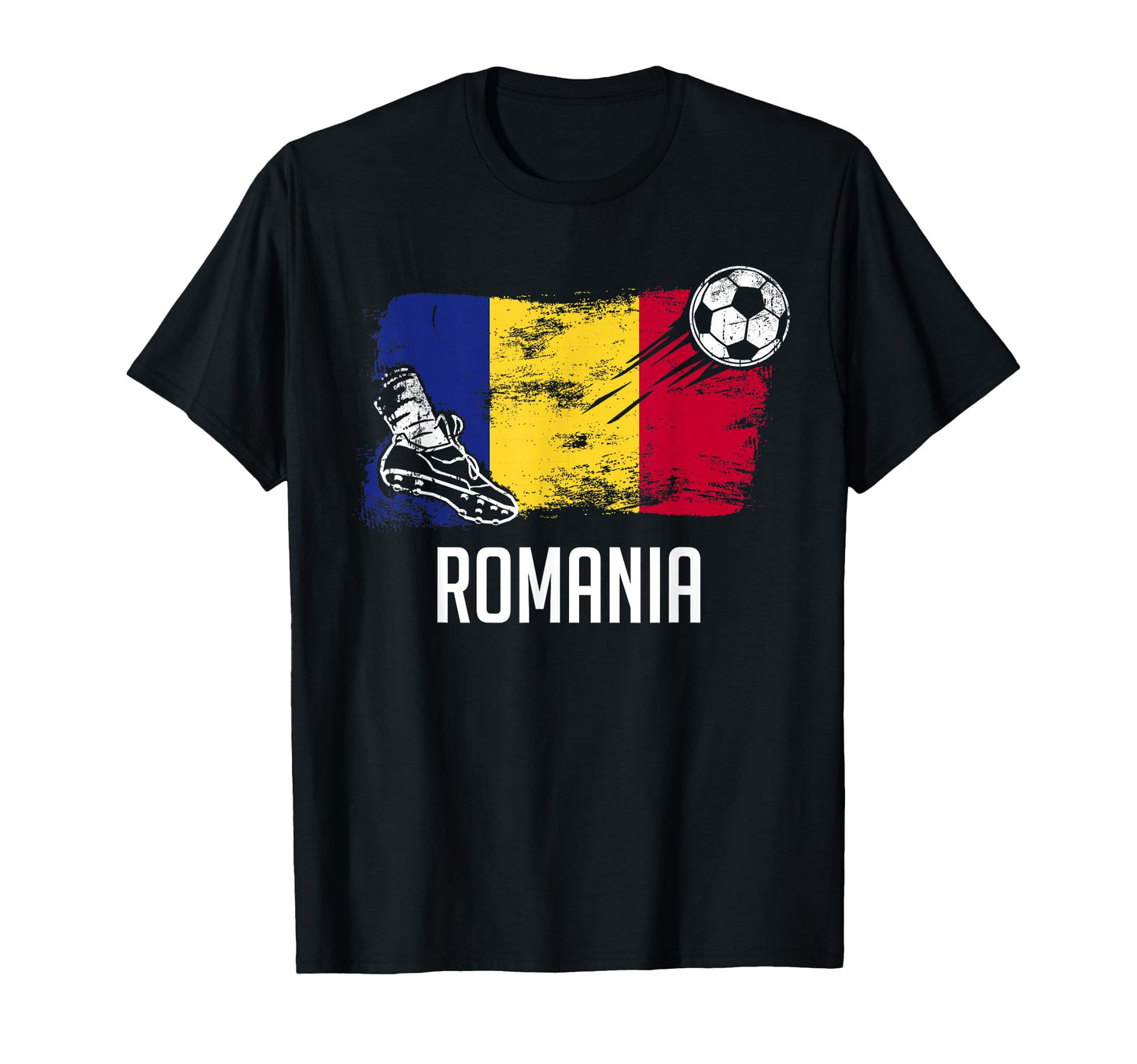 Romania Flag Romanian Soccer Flag T-Shirt - Custom Art Print Unisex - T-Shirt, Sweatshirt, Hoodie