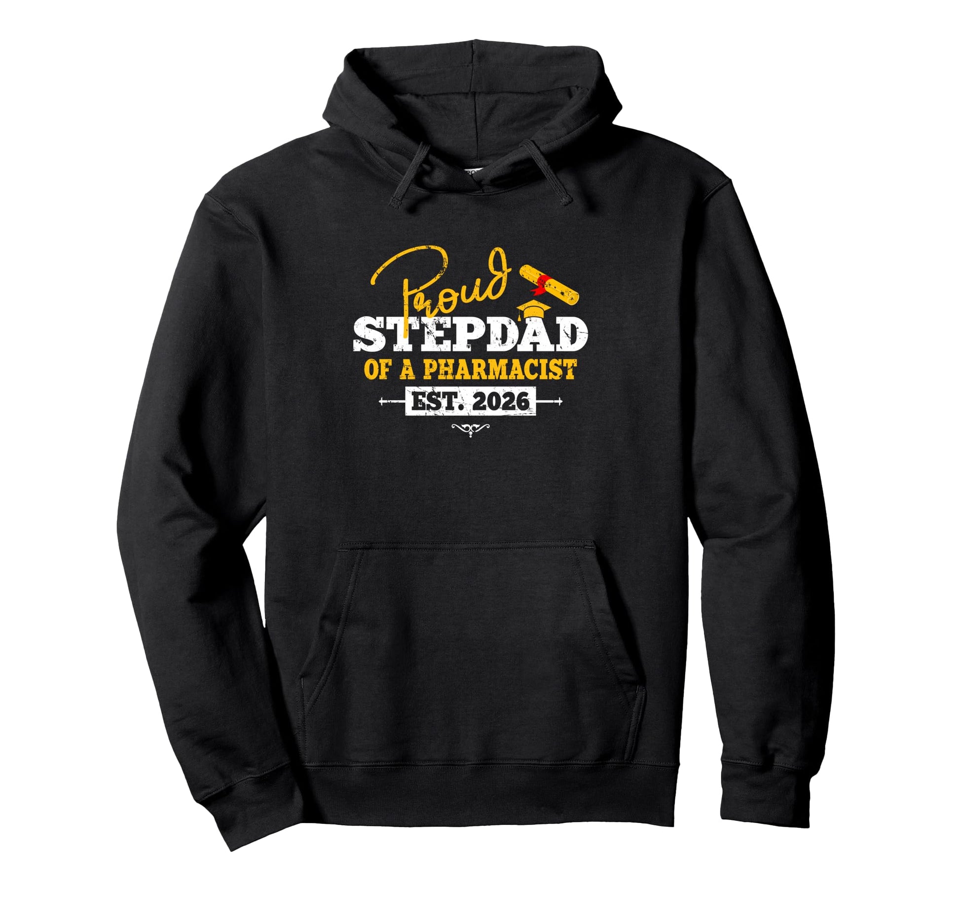 Proud Stepdad Pharmacist Est 2026 Hoodie - Minimalist Print Men Women - T-Shirt, Sweatshirt, Hoodie