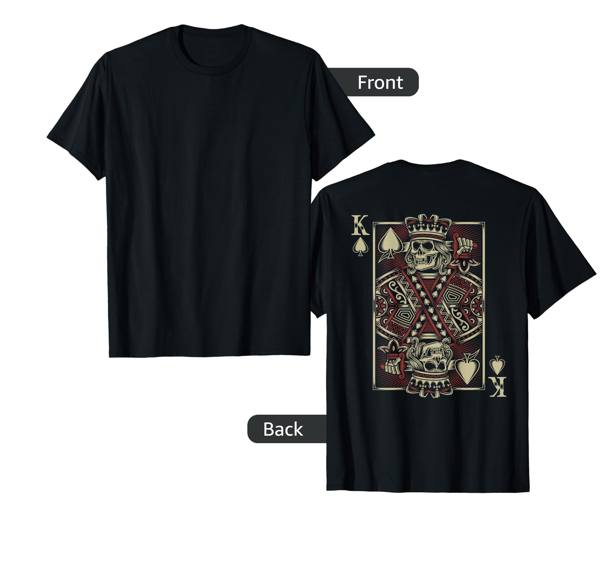 Skull Motorcycle Biker King Spades Poker T-Shirt - Unique Graphic Unisex - T-Shirt, Sweatshirt, Hoodie