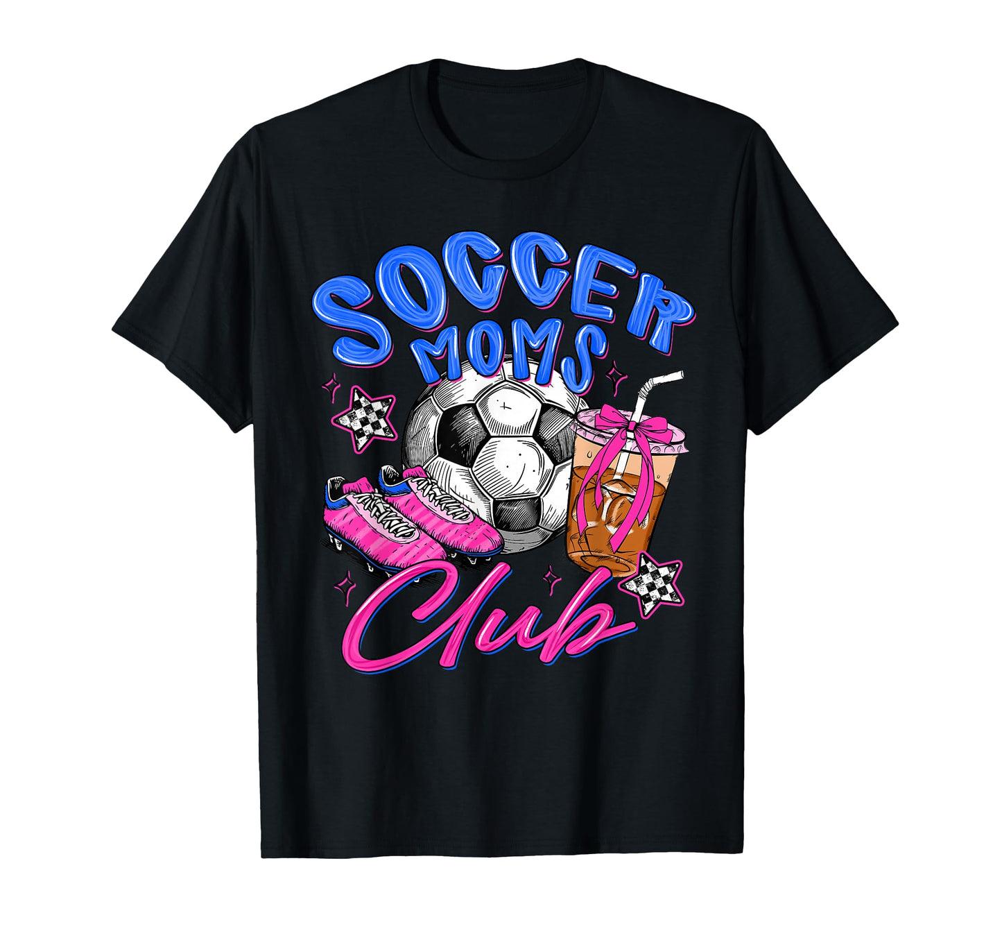 Soccer Moms Club Bow Coffee T-Shirt - Streetwear Style for Adults - T-Shirt, Sweatshirt, Hoodie
