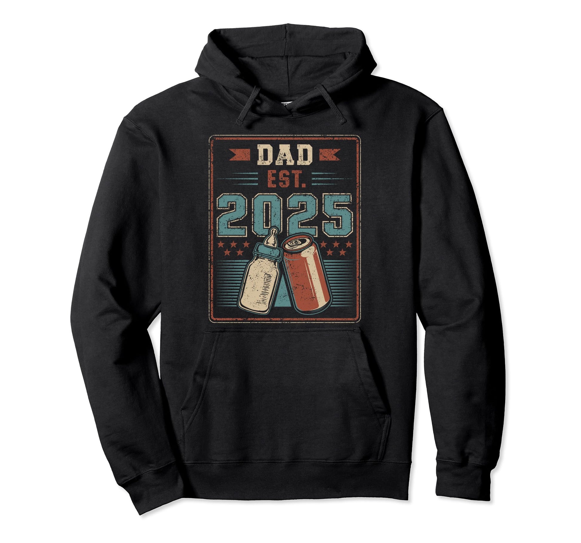 Dad Est 2025 Announcement New Dad First Hoodie - Graphic Print Unisex - T-Shirt, Sweatshirt, Hoodie