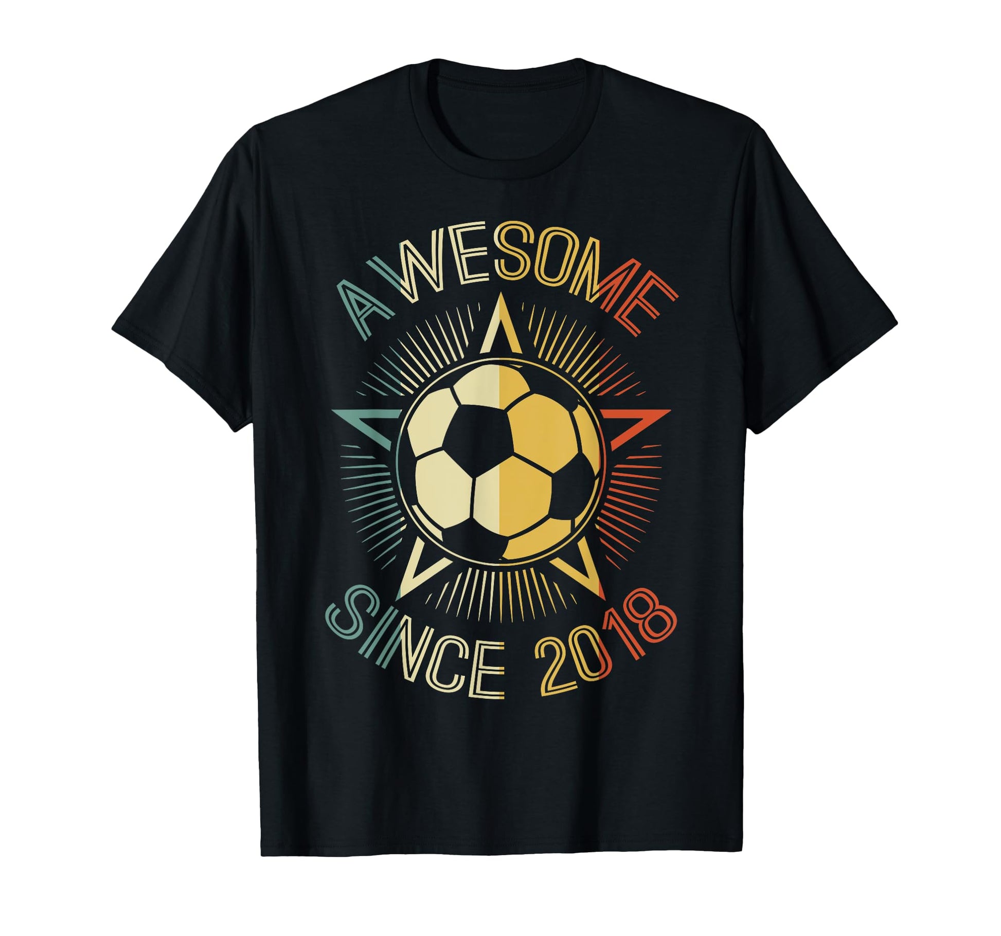 Awesome Since 2018 Soccer Birthday T-Shirt - Minimalist Print Men Women - T-Shirt, Sweatshirt, Hoodie