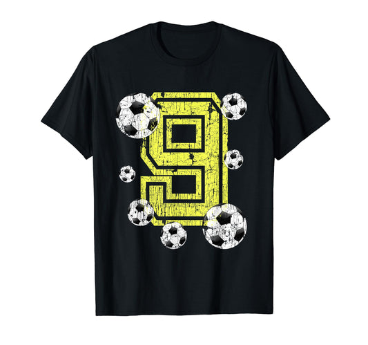 9Th Birthday Soccer Fan Gift And T-Shirt - Minimalist Print Men Women - T-Shirt, Sweatshirt, Hoodie
