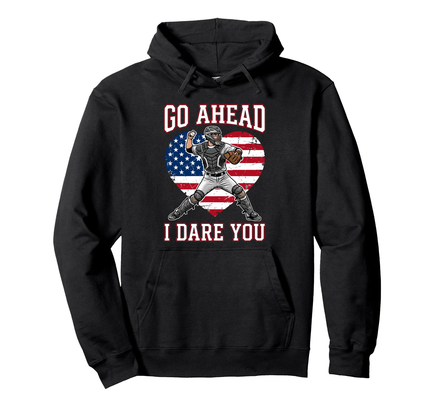 Go Ahead Run I Dare You Baseball Hoodie - Casual Everyday Wear Men Women - T-Shirt, Sweatshirt, Hoodie