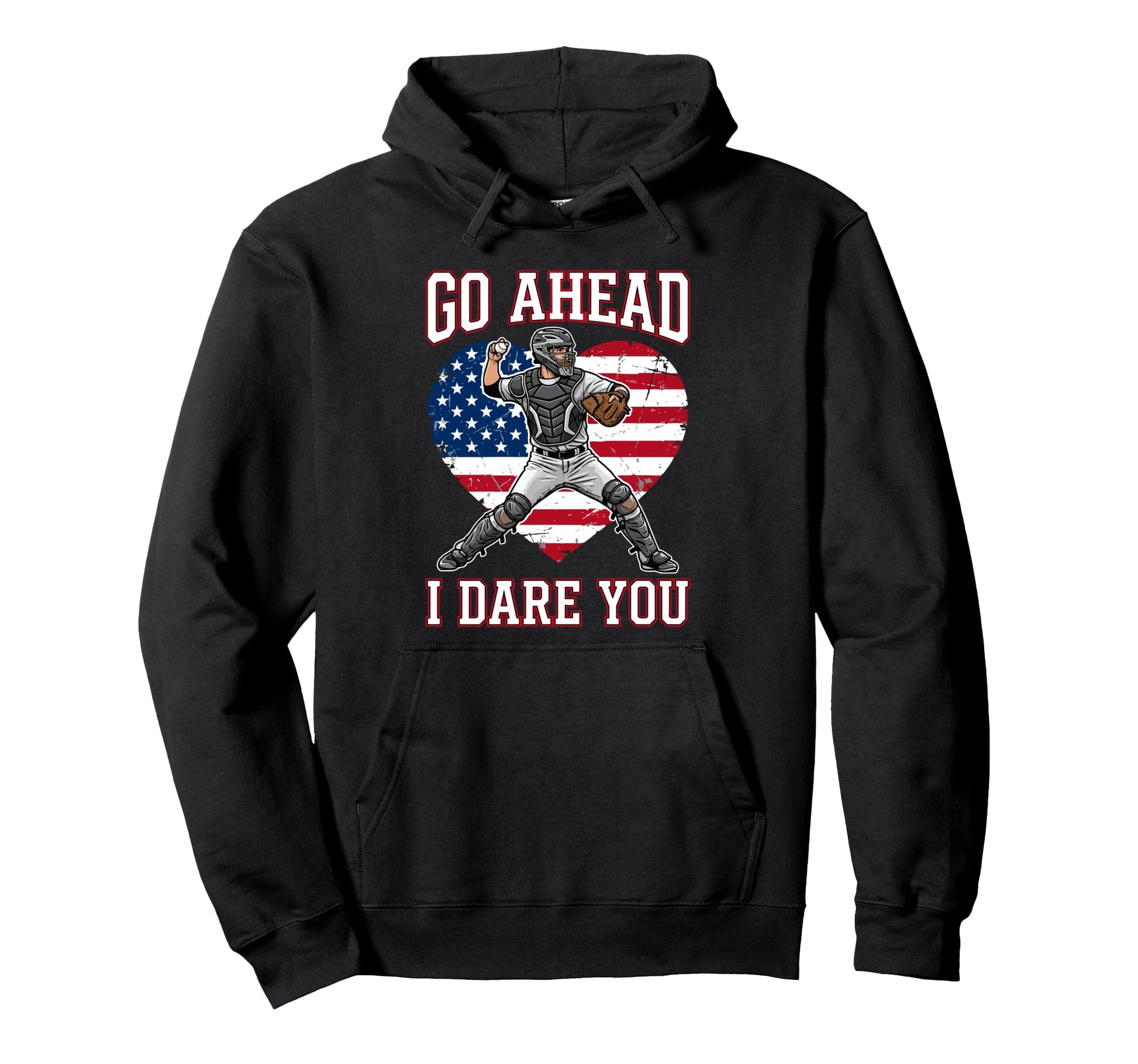 Go Ahead Run I Dare You Baseball Hoodie - Casual Everyday Wear Men Women - T-Shirt, Sweatshirt, Hoodie
