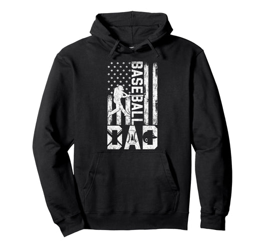 Baseball Us Flag Baseball Dad Player Coach Hoodie - Streetwear Style Unisex - T-Shirt, Sweatshirt, Hoodie