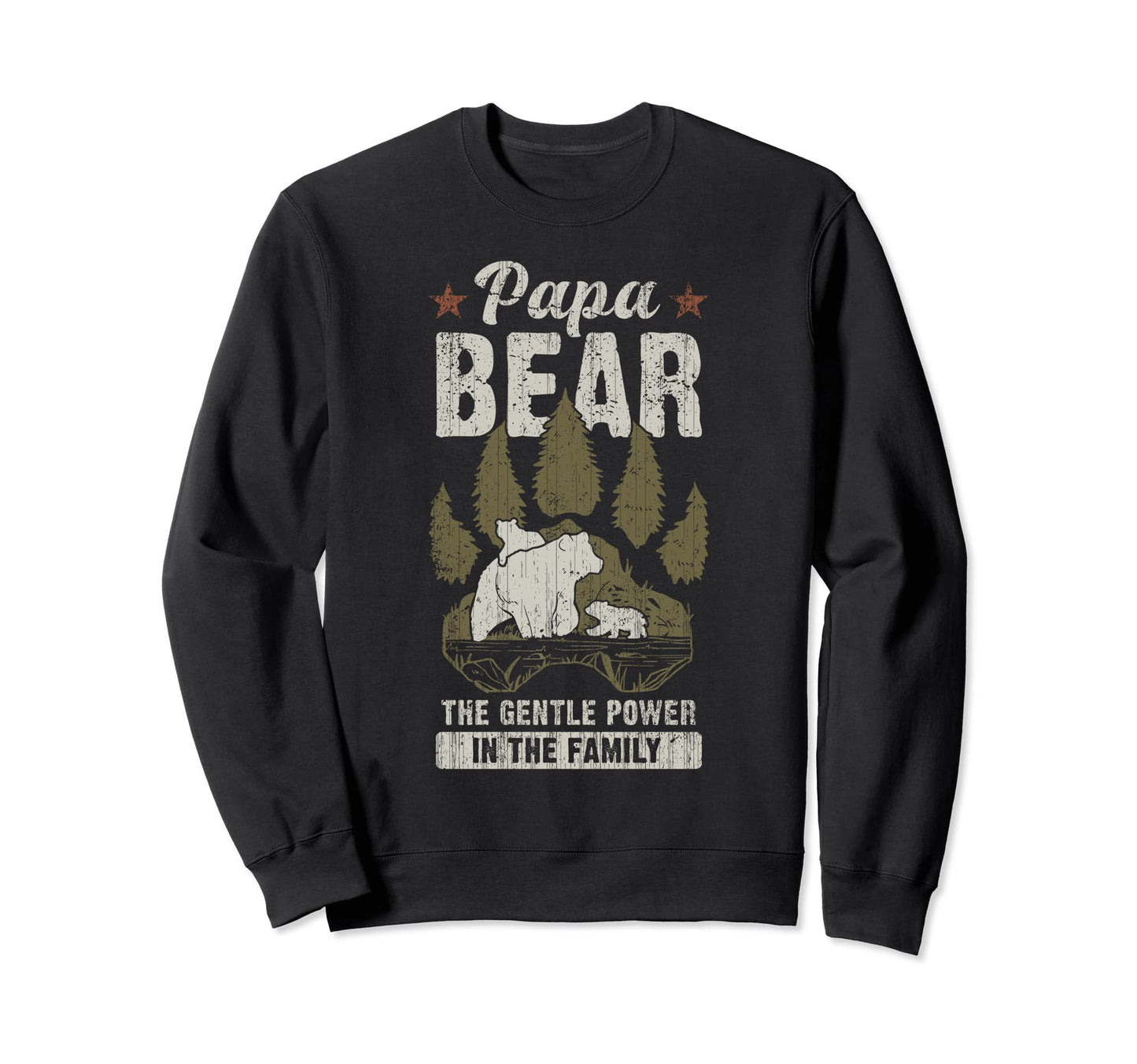 Papa Bear 2 Cubs 2 Grandchild Dad Sweatshirt - Graphic Print Unisex - T-Shirt, Sweatshirt, Hoodie