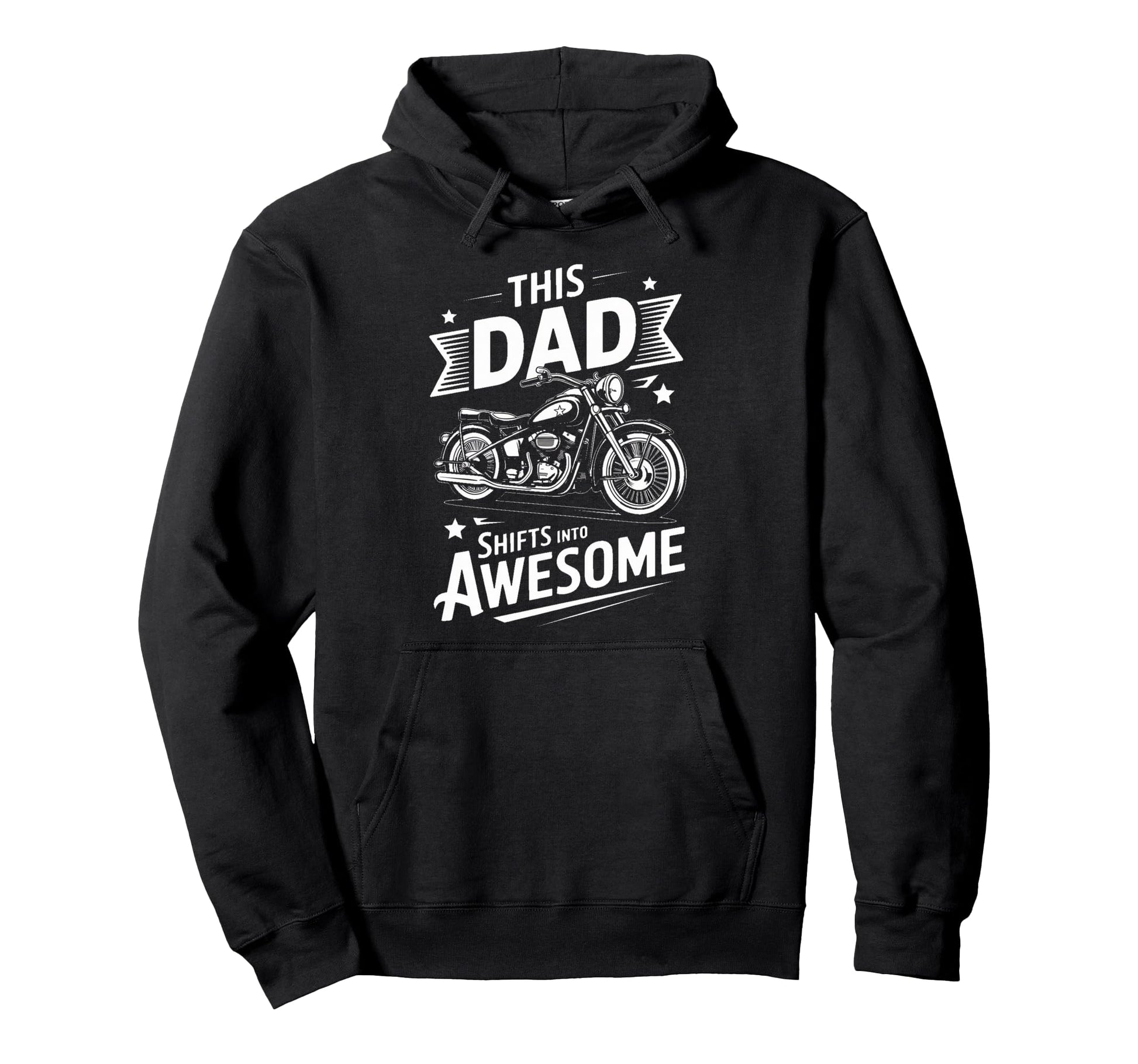 This Dad Shifts Into Awesome Biker Dad Hoodie - Graphic Print for Adults - T-Shirt, Sweatshirt, Hoodie