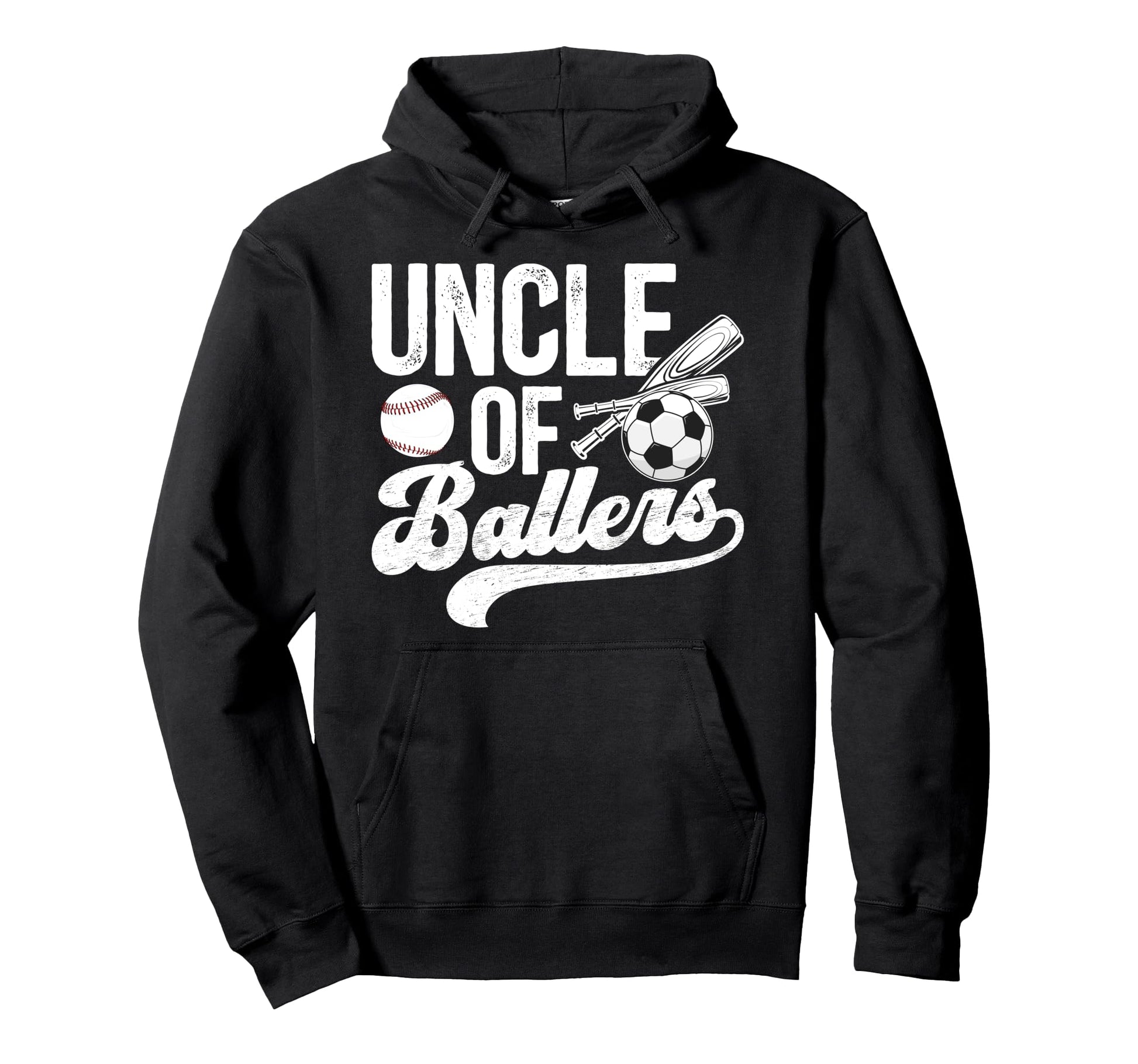 Uncle Ballers Soccer Baseball Uncle Hoodie - Trendy Graphic Men Women - T-Shirt, Sweatshirt, Hoodie