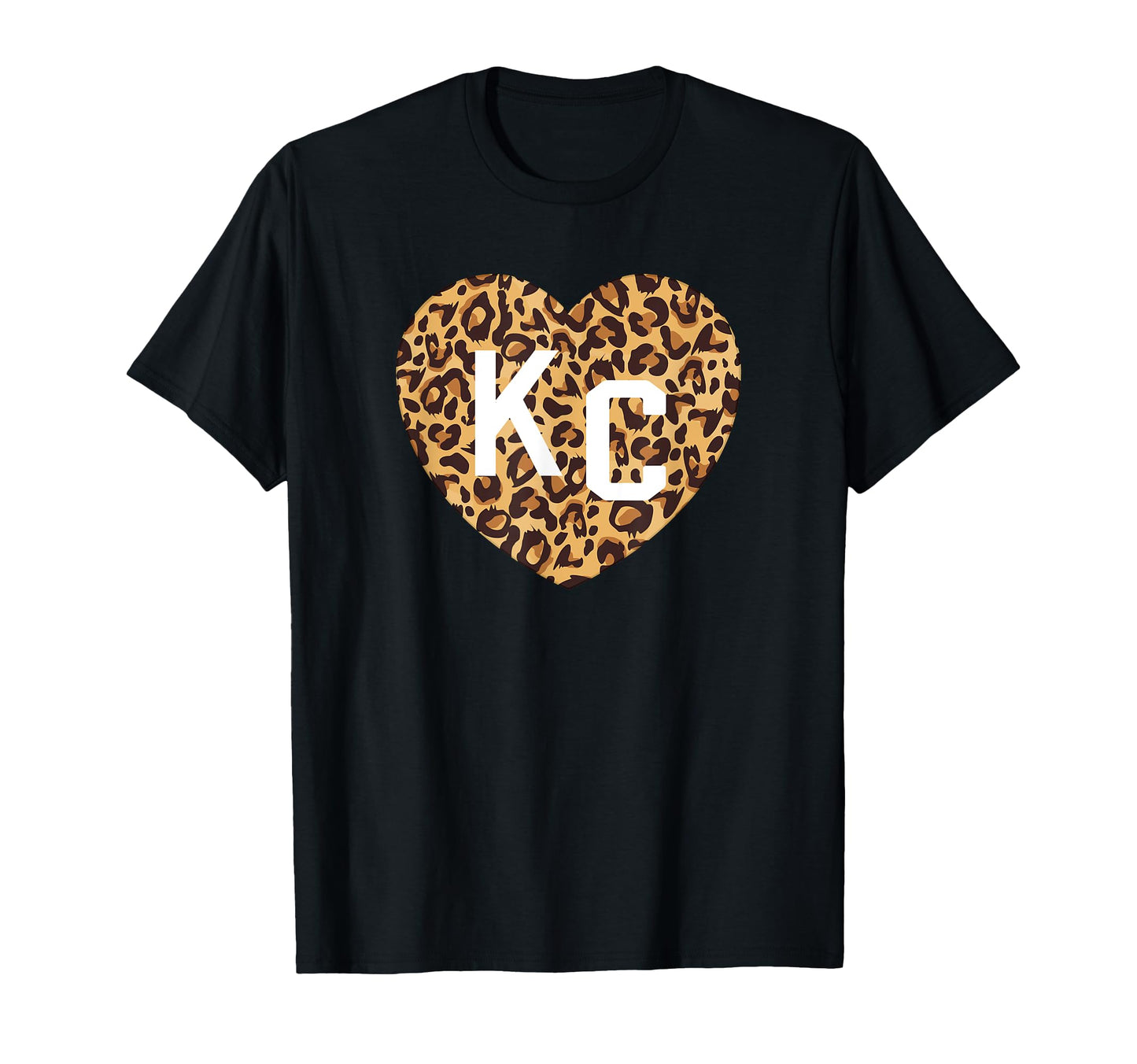 Heart Kc Cheetah Leopard Pattern T-Shirt - Custom Art Print for Adults - T-Shirt, Sweatshirt, Hoodie