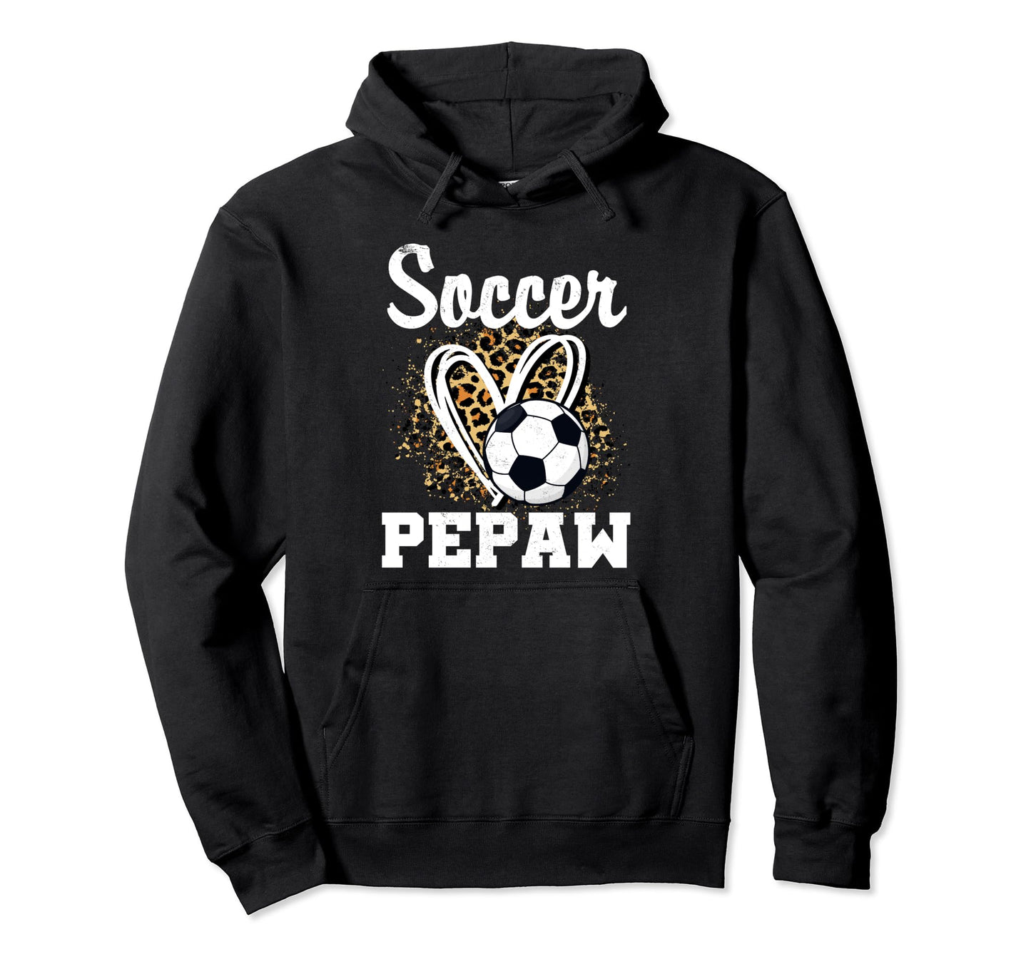Soccer Pepaw Leopard Heart Matching Family Hoodie - Novelty Apparel Unisex - T-Shirt, Sweatshirt, Hoodie